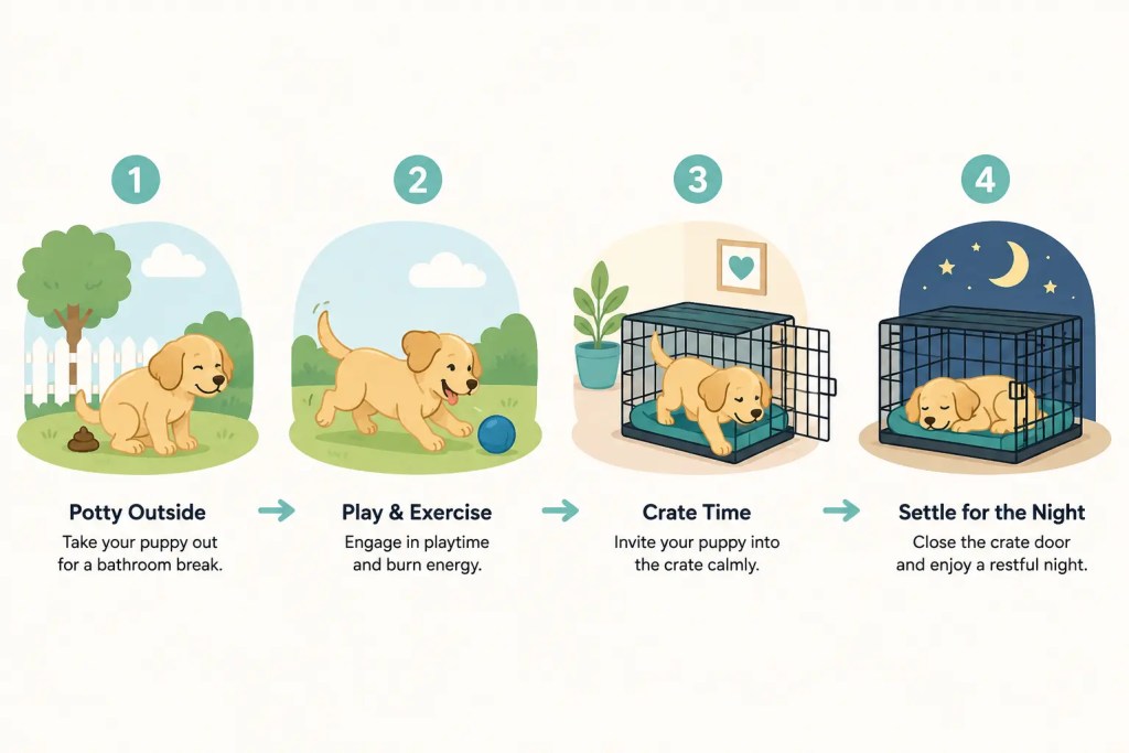 puppy barking at night, puppy barking at night, Four Step Puppy Routine Guide, , DogHIB,