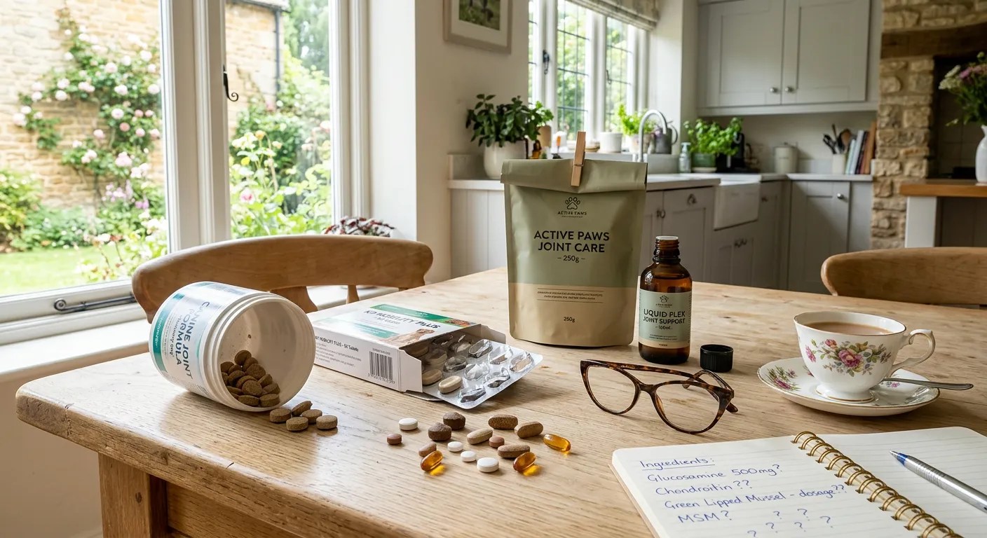 Failed supplements on kitchen table