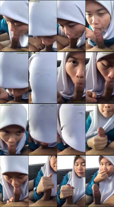 jilbab sepong di mobil