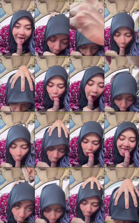 jilbab batik sepong kontol kecil di mobil (1)