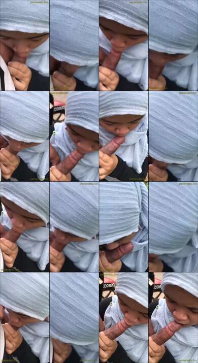hijab penurut sepong outdoor (1)