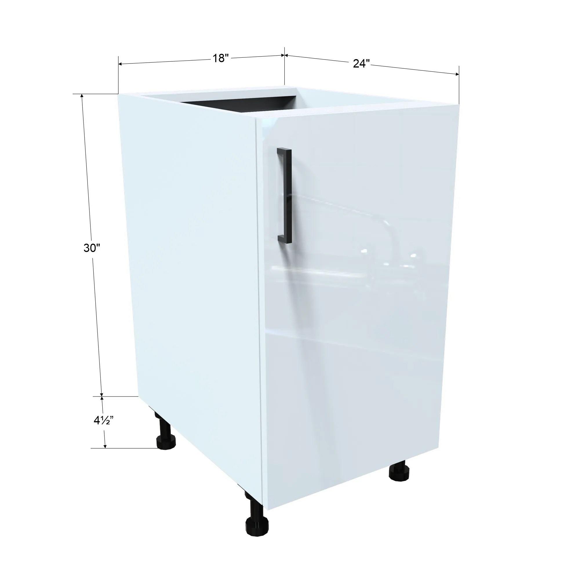 18 inch Base Kitchen White High Gloss