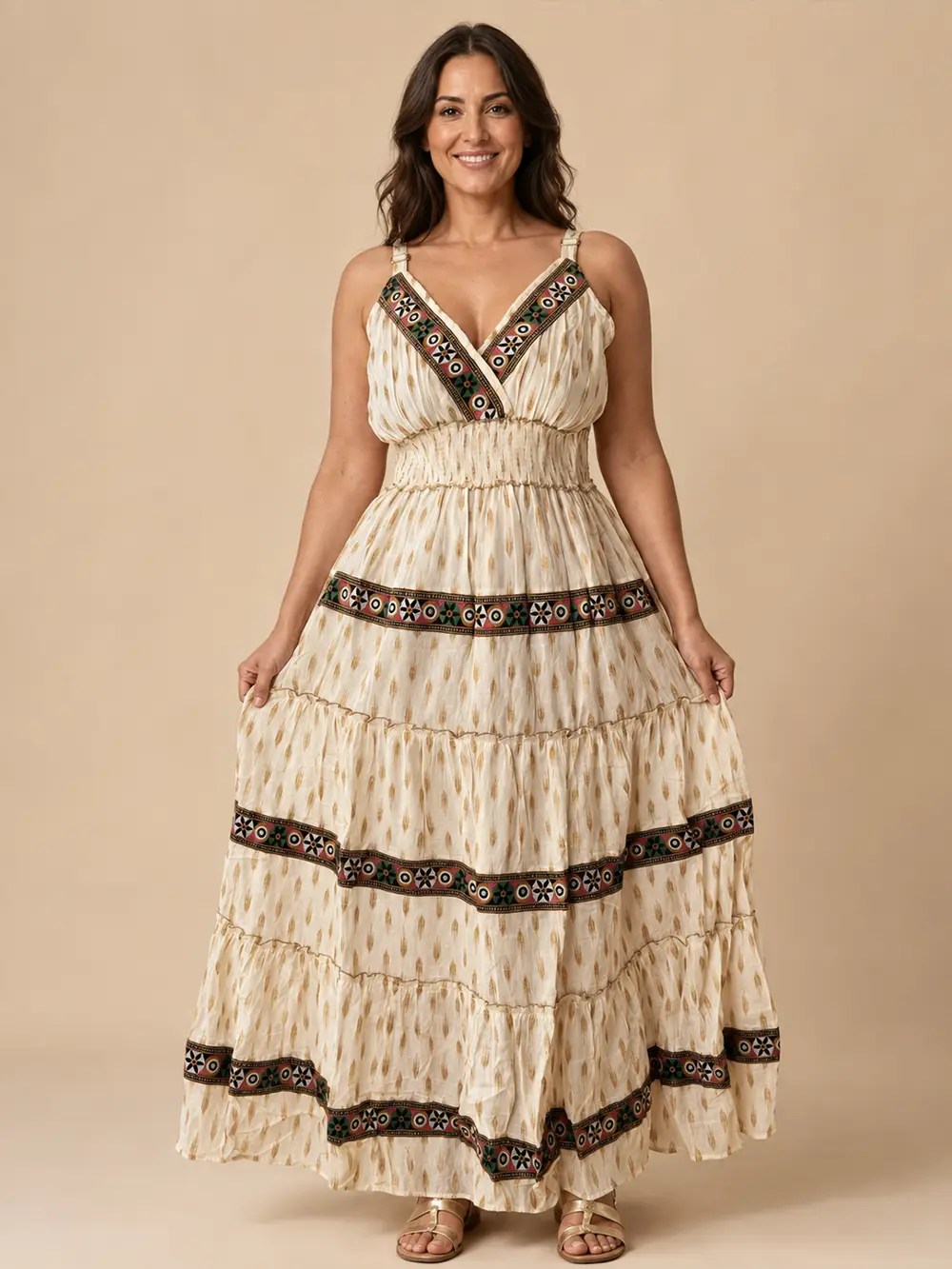 Alternative view of vestido largo 100% Algodón