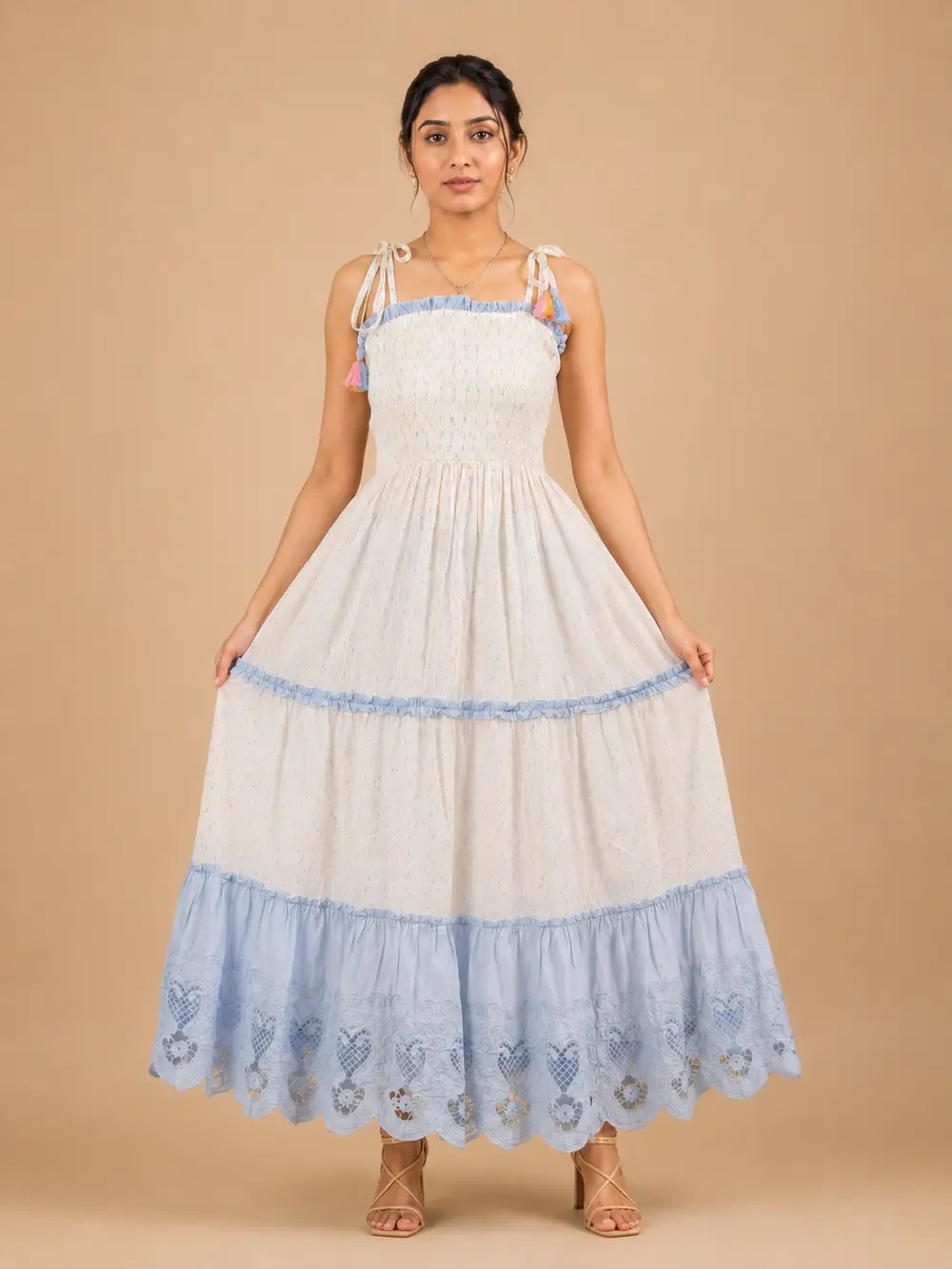 Vestido Lurex de Tirantes 100% Algodón – Estilo Boho Hindú