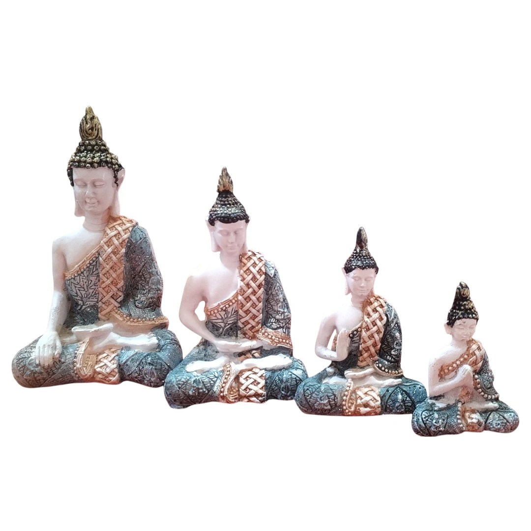 Set 4 Figuras De Buda Decorativas De Resina Para Meditación Dokavari Chile
