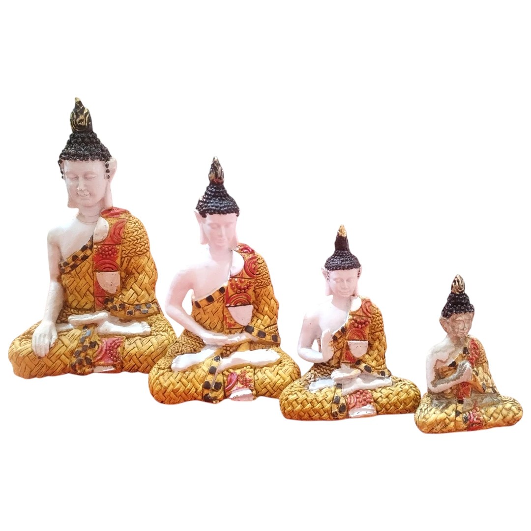 4 Figuras de Buda Meditación dorado Dokavari Chile
