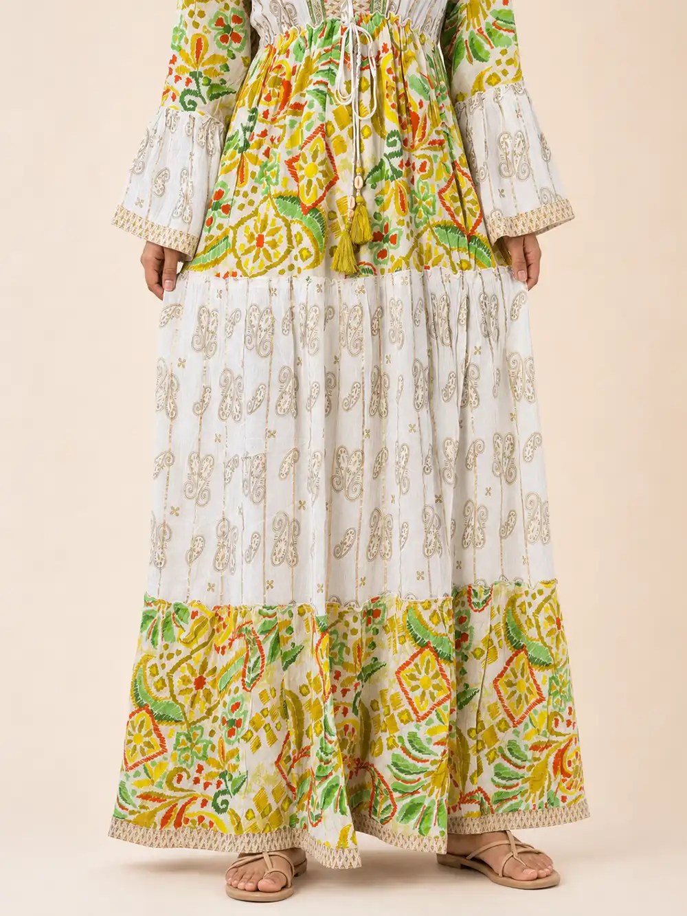 Alternative view of Vestido Boho Largo Estampado con Mangas Acampanadas