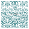 No. 1 – White Botanical Motifs on Teal Slate Background