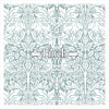 No. 2 – White Botanical Motifs on Mineral Grey Background