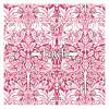 No. 5 – White Botanical Motifs on Victorian Crimson Background