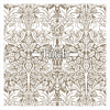 No. 6 – White Botanical Motifs on Raw Umber Background