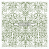 No. 11 – White Botanical Motifs on Sage Willow Background