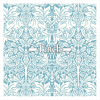 No. 7 – White Botanical Motifs on Duck Egg Blue Background