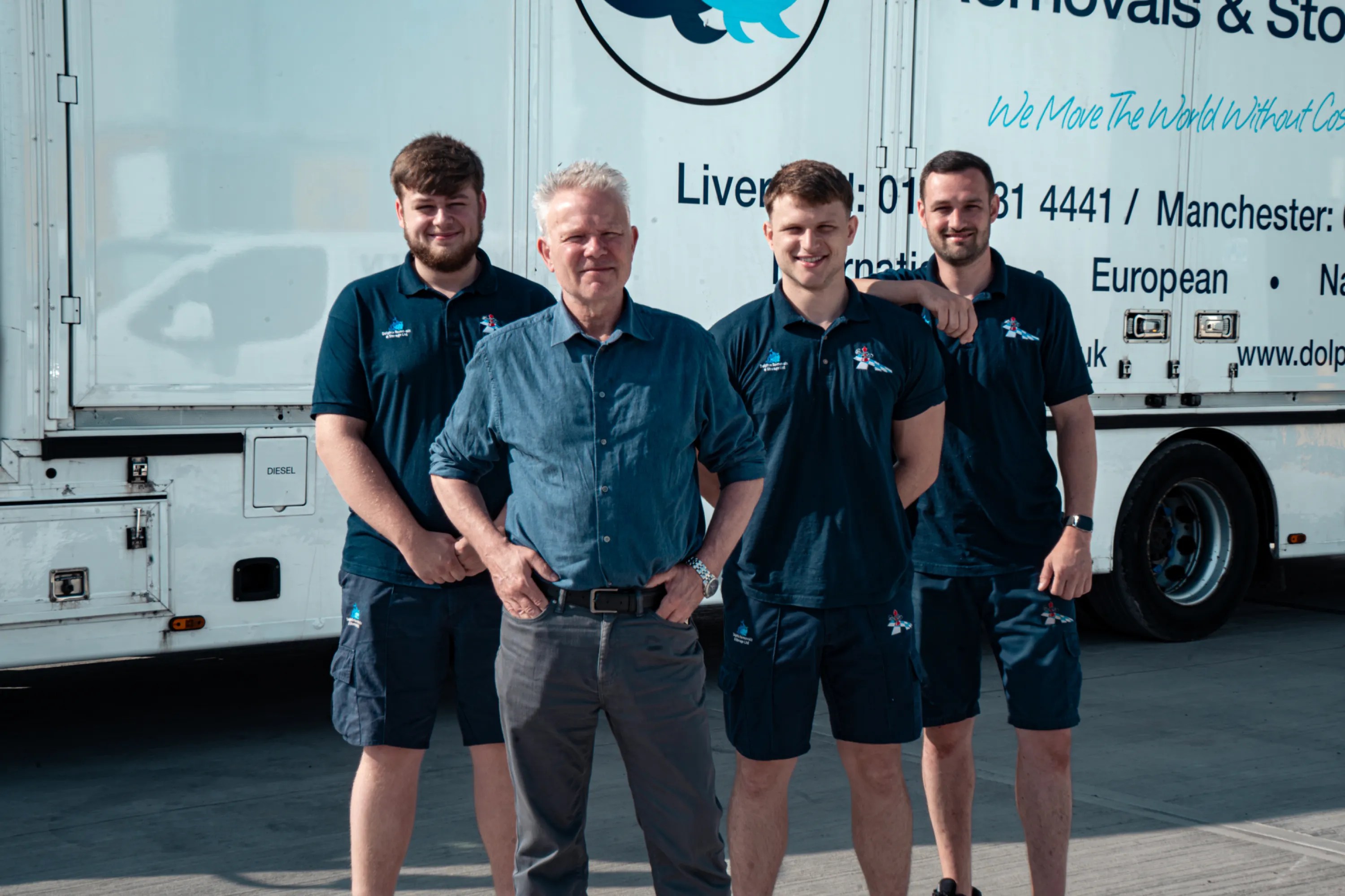 The Dolphin Removals family team outside the warehouse