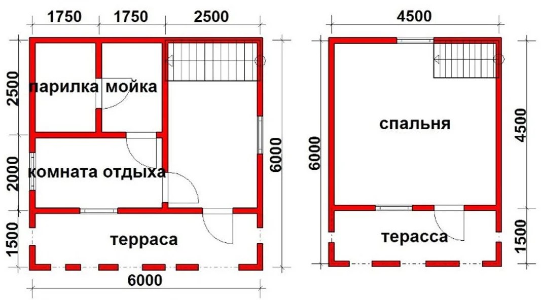 Проекты деревянных домов 6*6 2 этажа