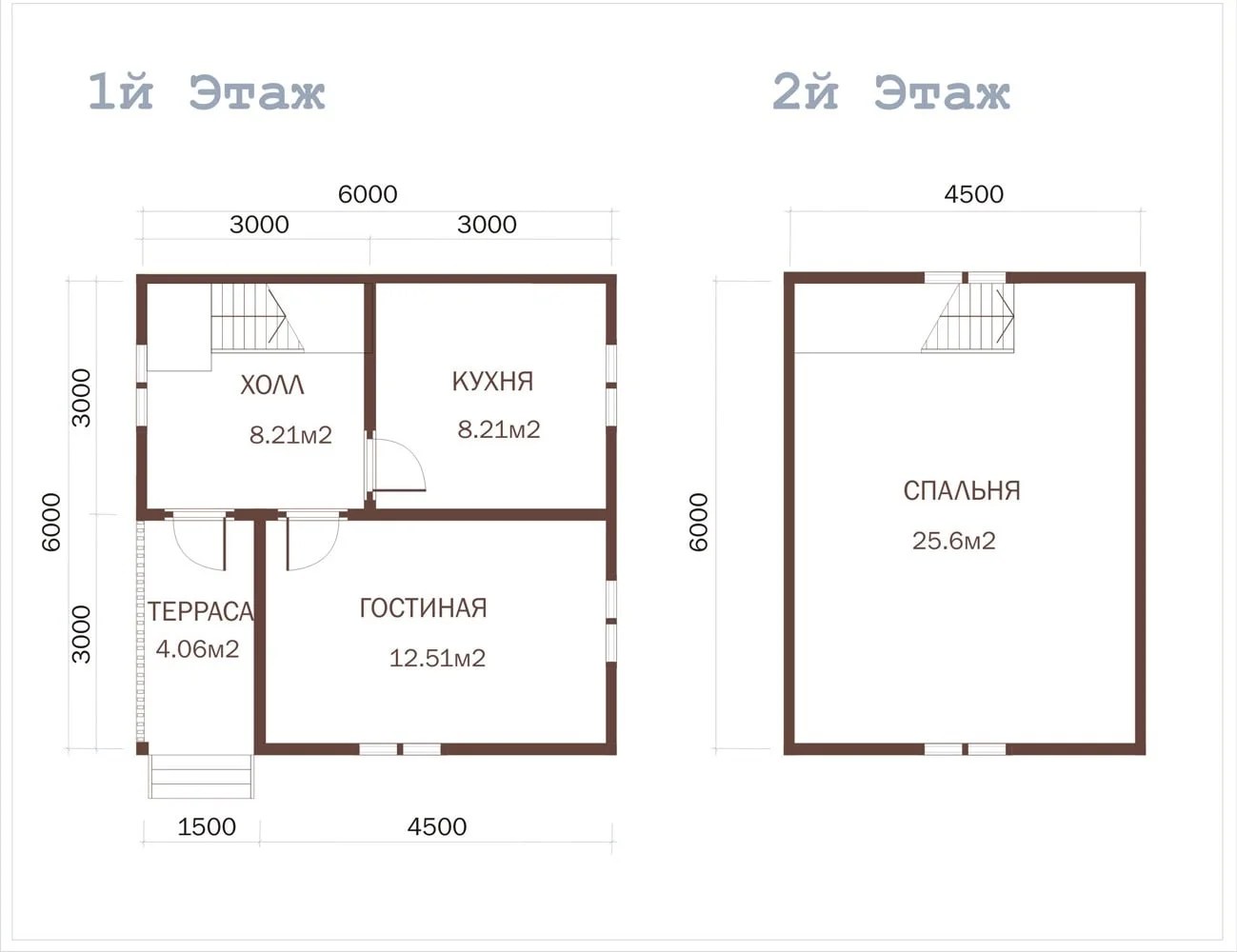 Проекты деревянных домов 6*6 2 этажа