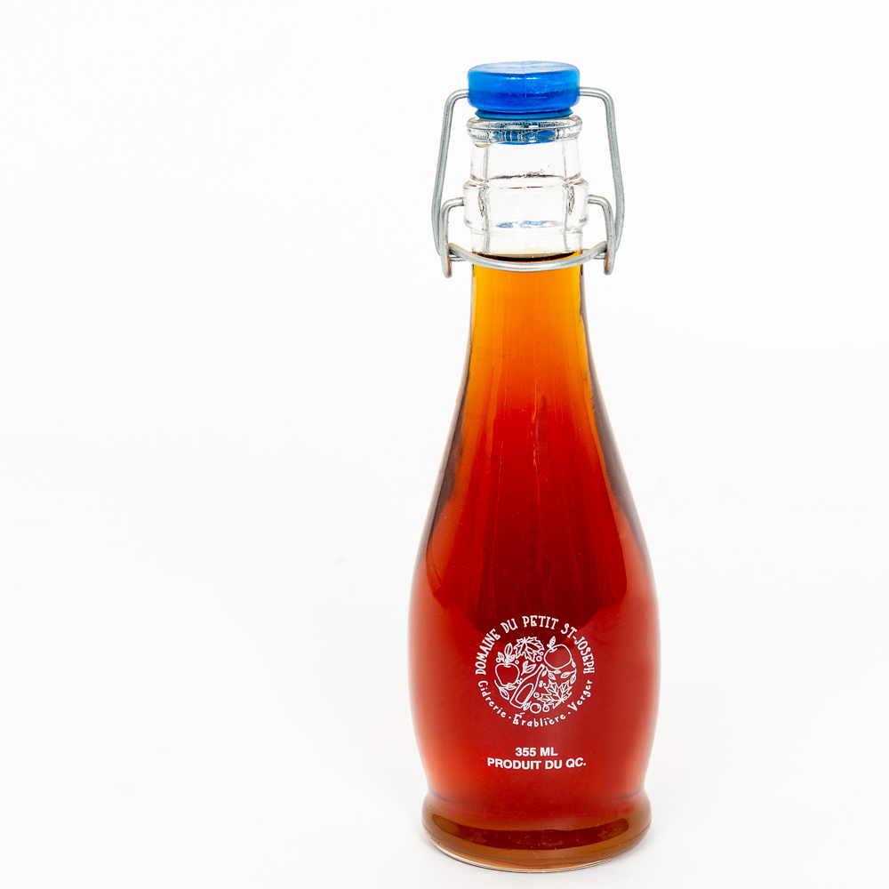 Bouteille de sirop d’érable ambré avec logo sérigraphié 355ml