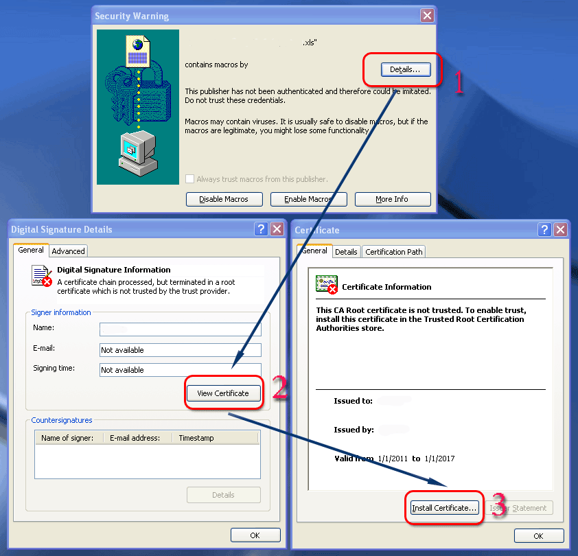A code signing certificate is one type of x.509 certificate that attaches a digital signature to signed software, apps, and codes. Share Digital Certificate For Vba Between Several Pc S Domain Web Center