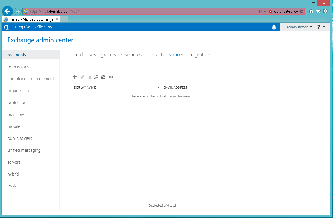 Exchange 2016 Shared Mailbox