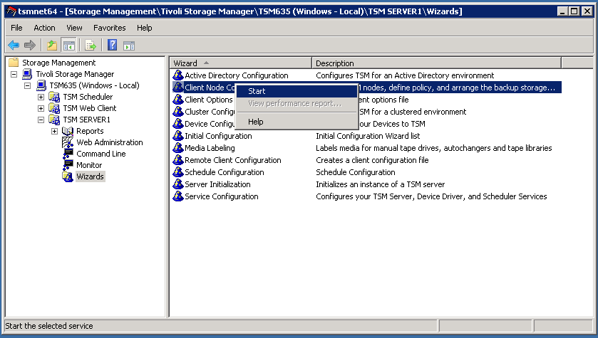 TSM Client Configuration