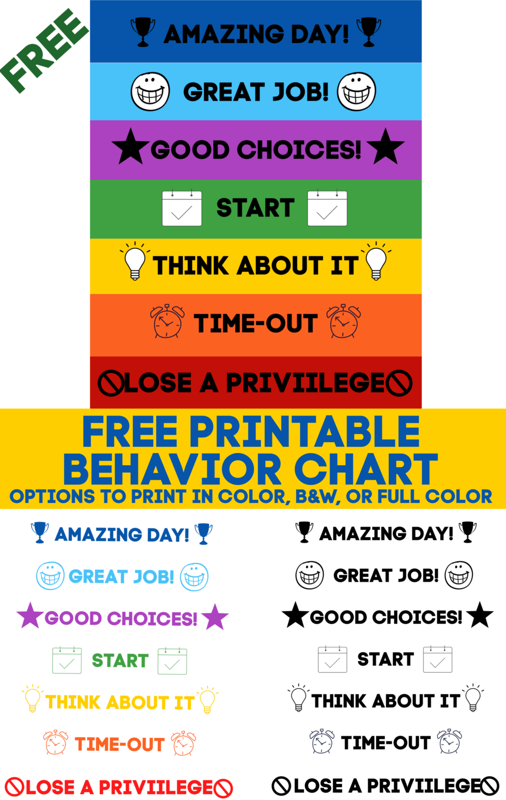 Free Printable Reward Chart Template