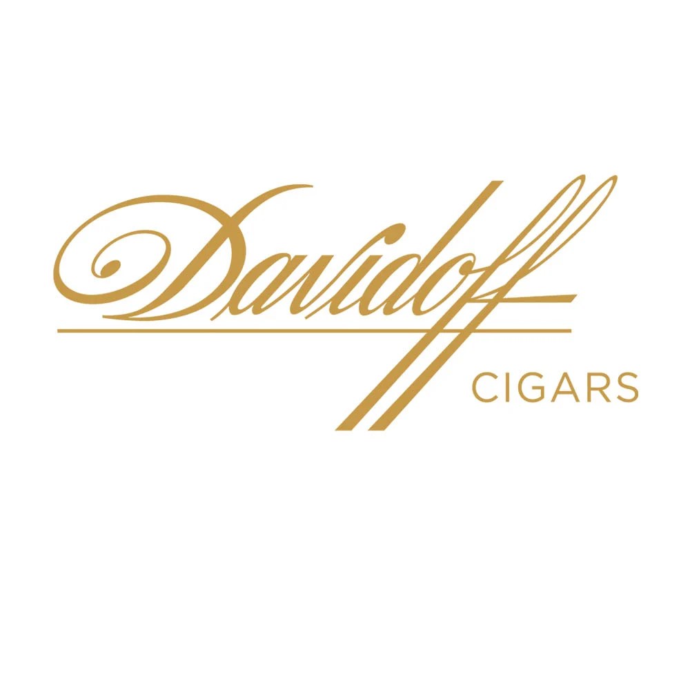 Davidoff script gold logo — Dominican Republic production