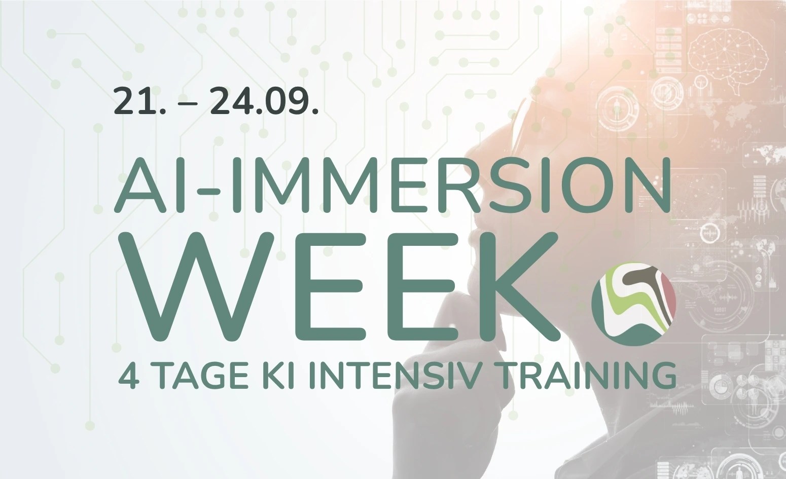 Titelbild der AI Immersion Week (21.&ndash;24.09.2026): viert&auml;giges KI-Intensivtraining