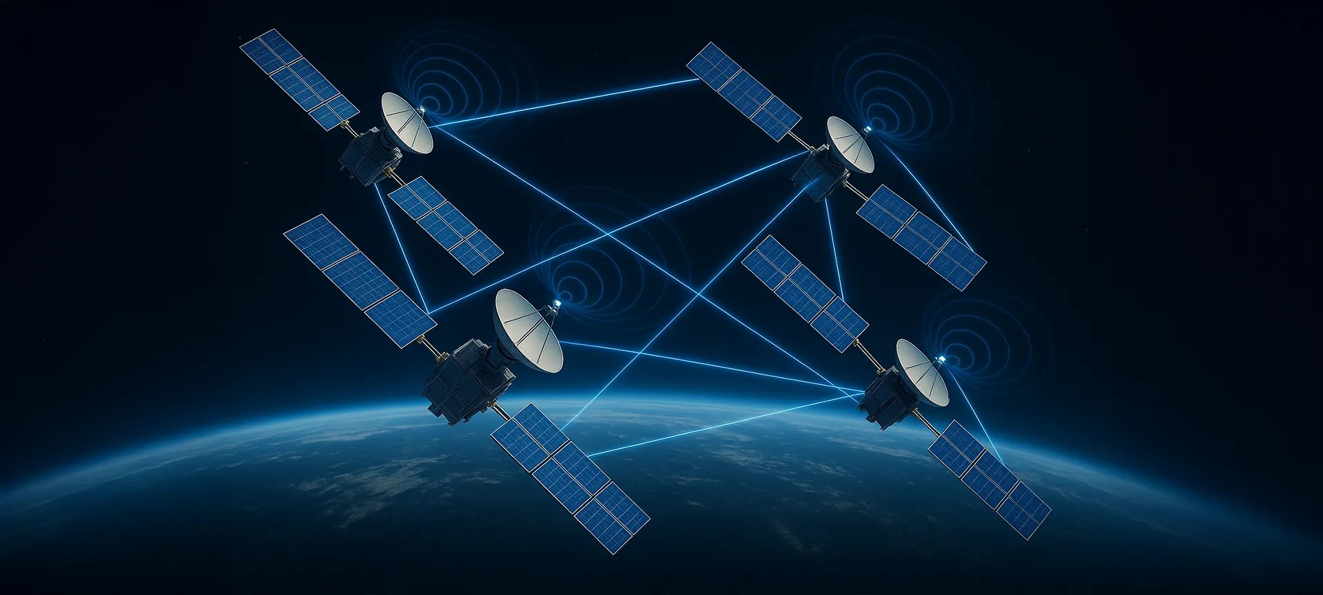 Array of Satellites Communicating