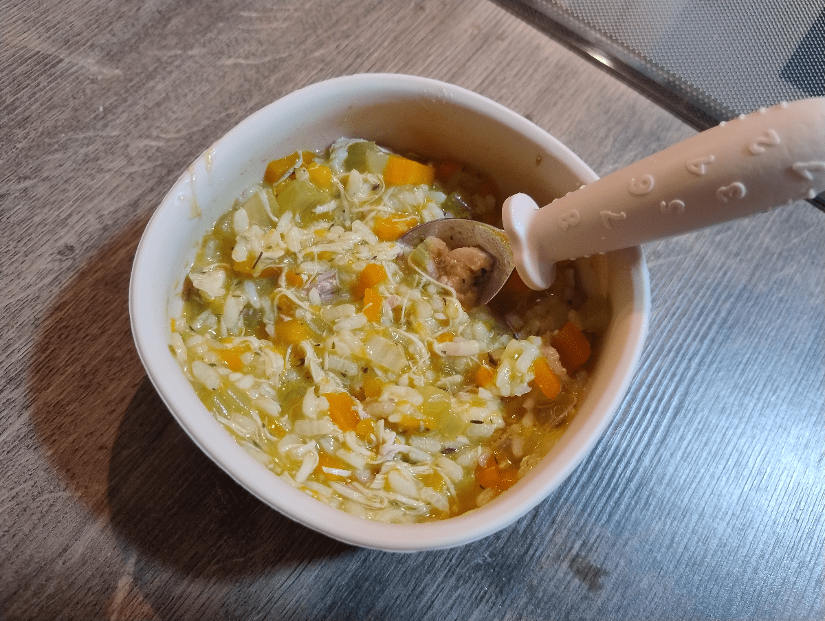 Arroz con pollo y calabaza
