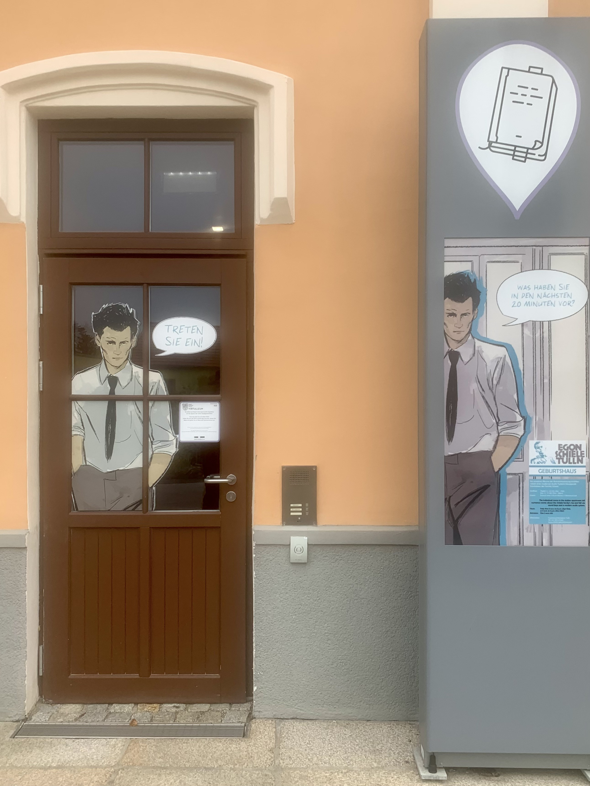 Das Egon Schiele Geburtshaus am Bahnhof in Tulln