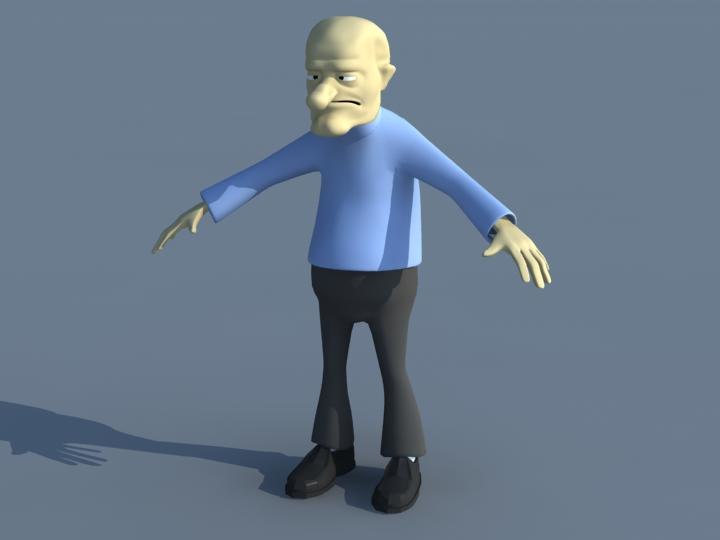Cartoon Old Man 3d Model Download For Free