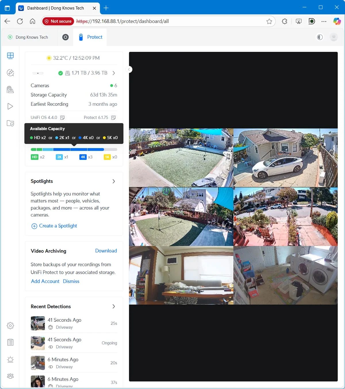 Ubiquiti UniFi Protect Review (vs. Synology Surveillance Station): Arguably the Best Surveillance System for the Home 13 UniFi Protect Camera Capacity 3