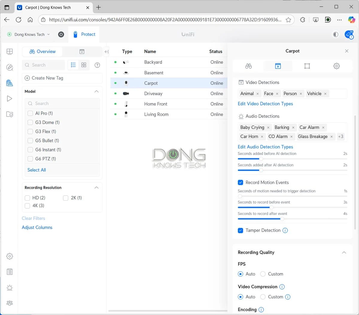 Ubiquiti UniFi Protect Review (vs. Synology Surveillance Station): Arguably the Best Surveillance System for the Home 9 UniFi Protect Camera settings