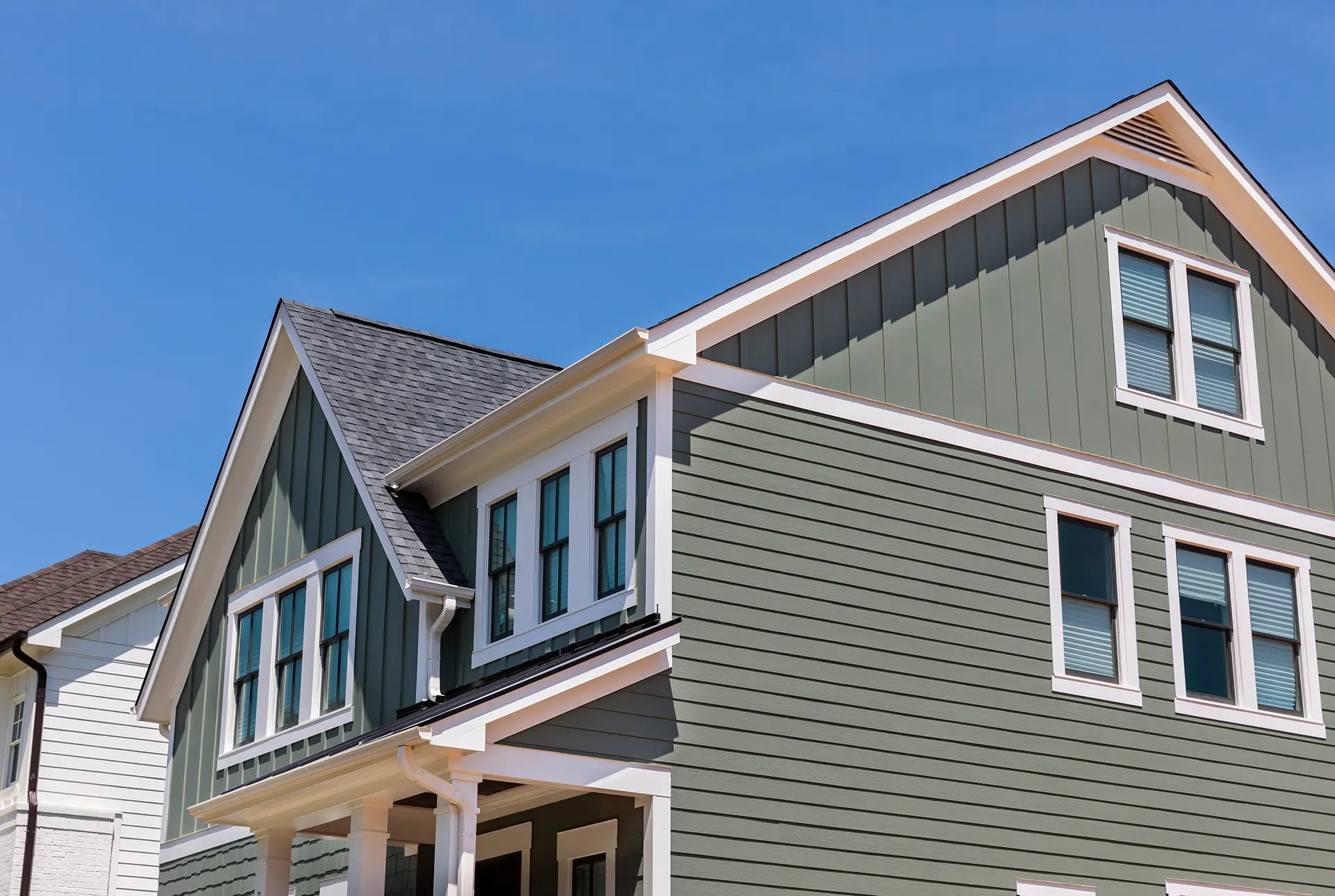Professionally installed siding on a home
