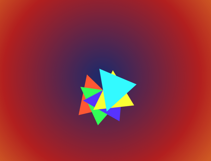 Colorful Rotating Triangle Animation with html css