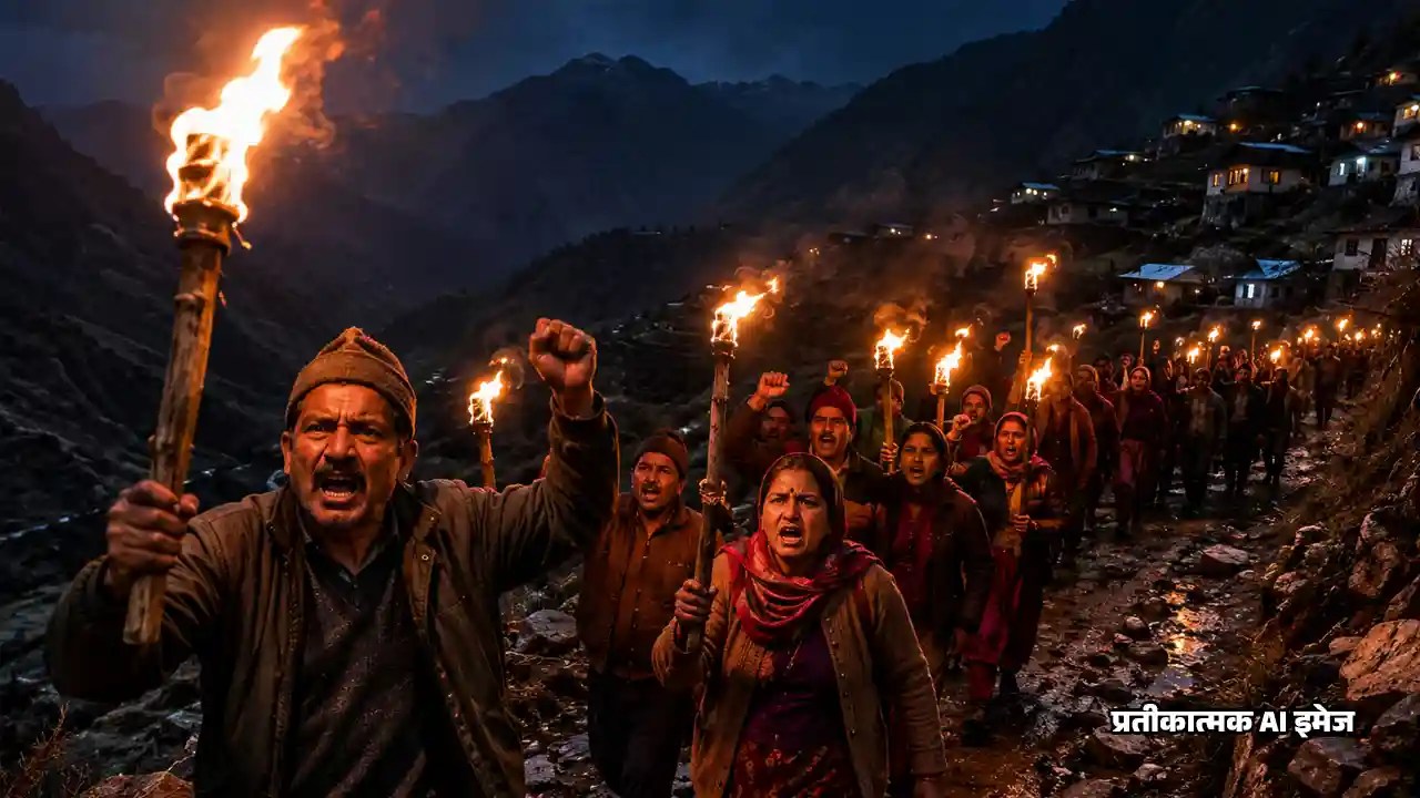 Devprayag Road Protest : आजादी के 79 साल बाद भी सड़क को तरस रहे देवप्रयाग के गांव, गुस्से में निकाला विशाल मशाल जुलूस