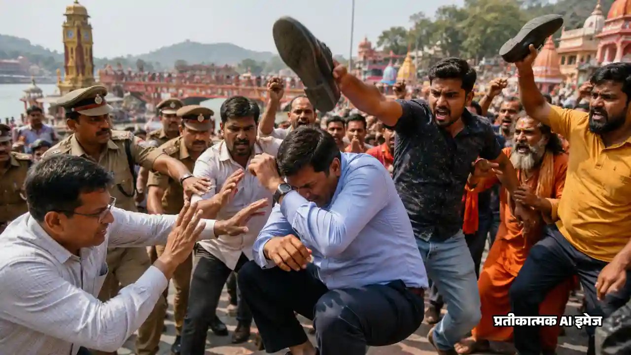 Haridwar News : सड़क नापने गई सरकारी टीम पर बरसे जूते-पत्थर, वीडियो आया सामने