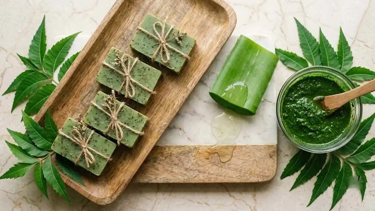 Homemade Aloevera Neem Soap
