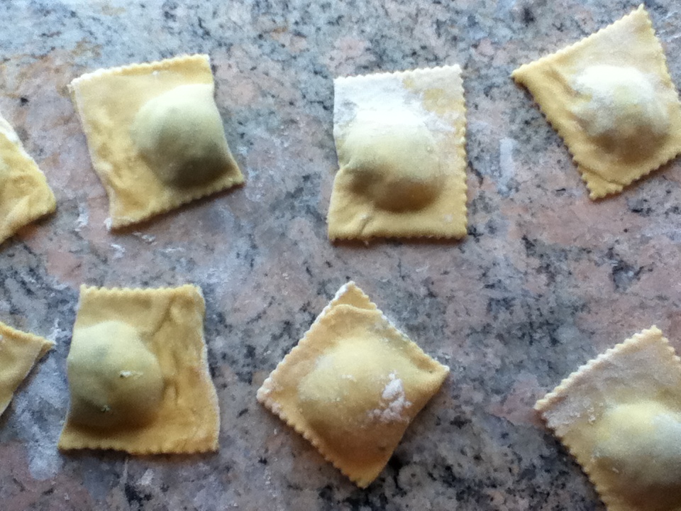 Spinach ravioli