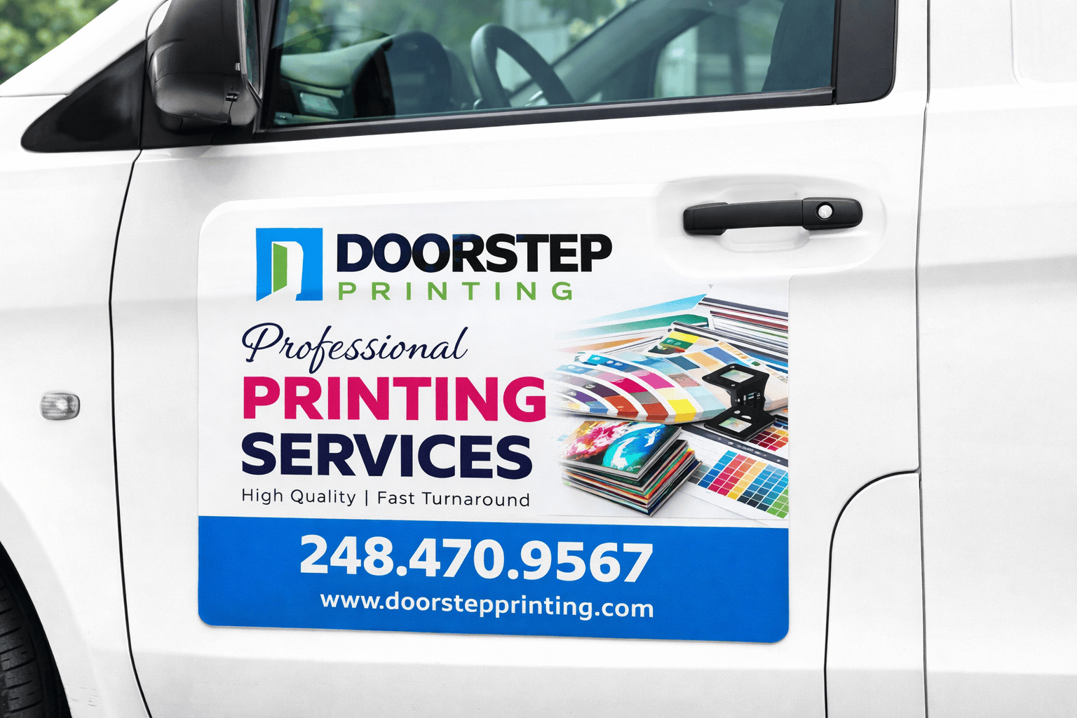 Custom vehicle magnet sample by Doorstep Printing Detroit