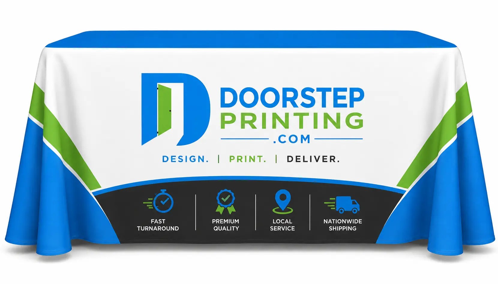 Custom printed table cloth for trade shows and events in Detroit, MI