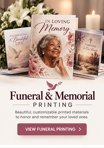Funeral and memorial program printing in Detroit – custom obituary programs and memorial cards by Doorstep Printing