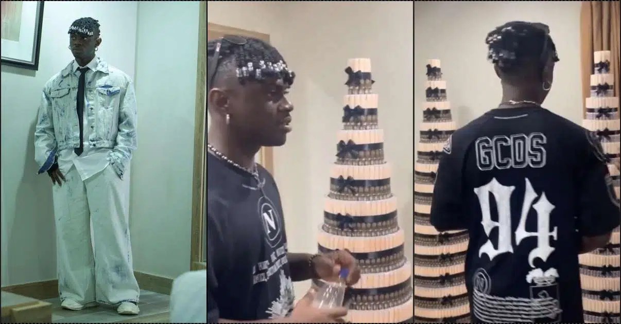 Bryann receives money cakes worth N1.5M ahead of birthday (Video)
