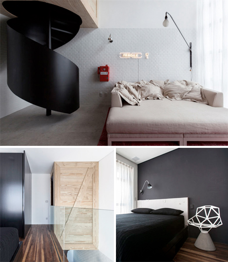 Wood Box Storage Wall Keeps Micro Apartment Organized Designs Ideas On Dornob
