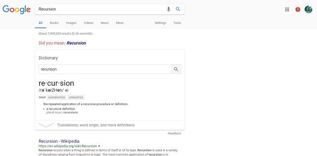 Google Recursion