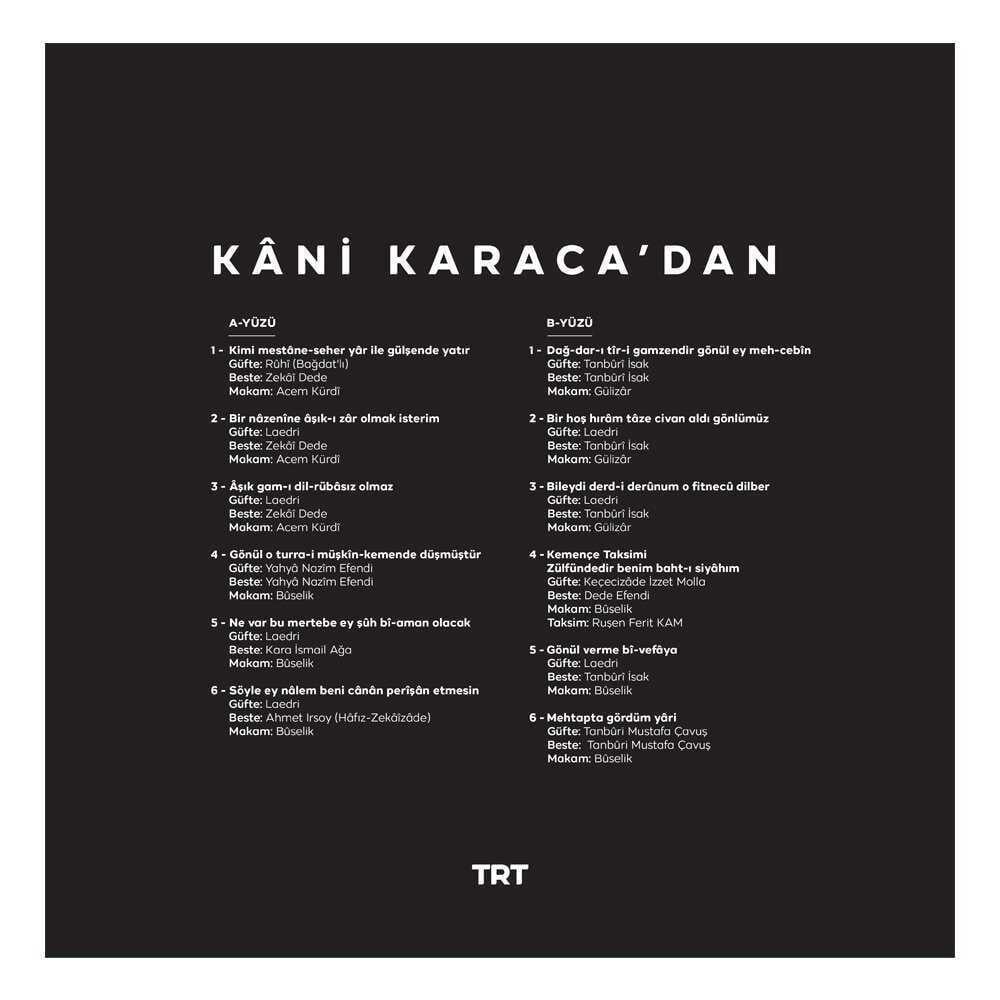 Kani Karaca - Kani Karaca'dan Plak