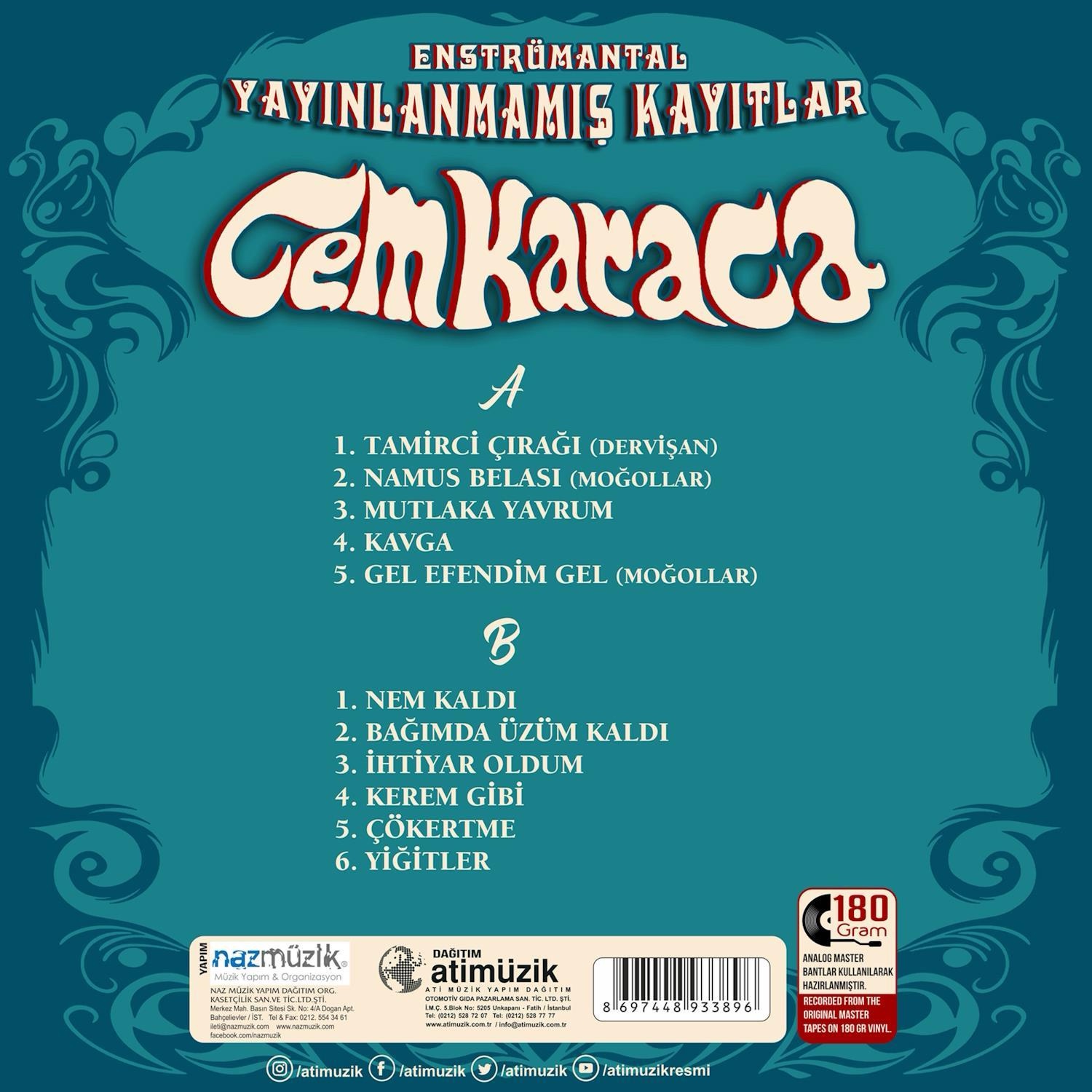 Cem Karaca - Yayınlanmamış Kayıtlar - Enstrümantal (Plak)