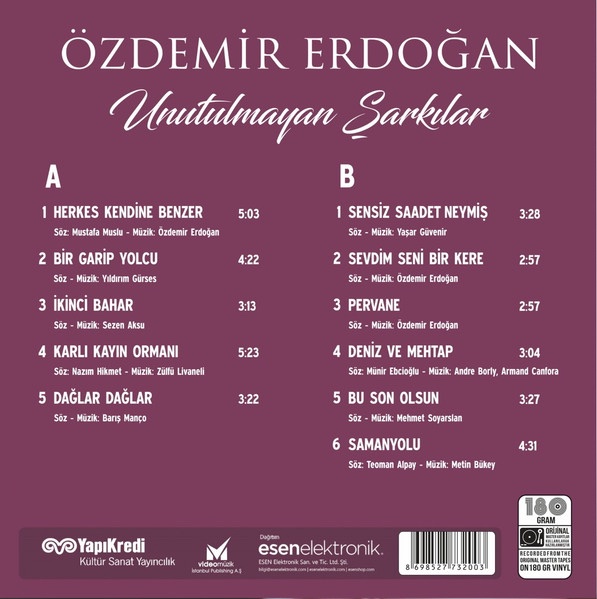 Özdemir Erdoğan - Unutulmayan Şarkılar Plak