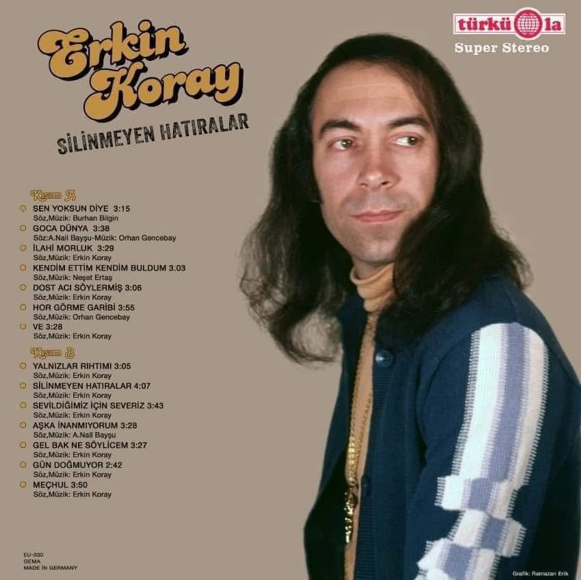 Erkin Koray - Silinmeyen Hatıralar (Almanya Türküola Baskı) Plak
