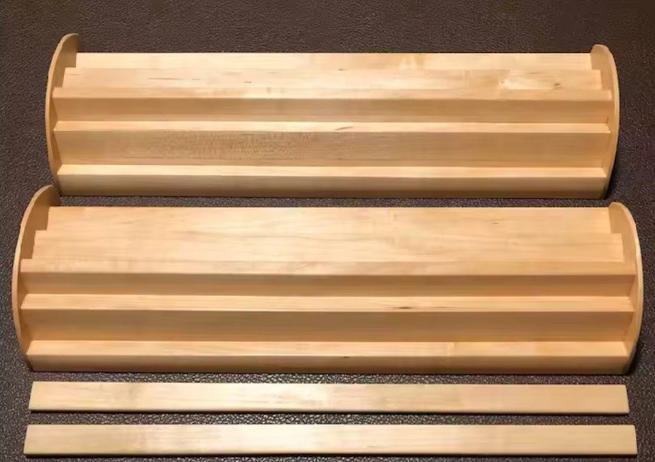 20" Wooden Two Player Mahjong Racks with Magnetic Pushers